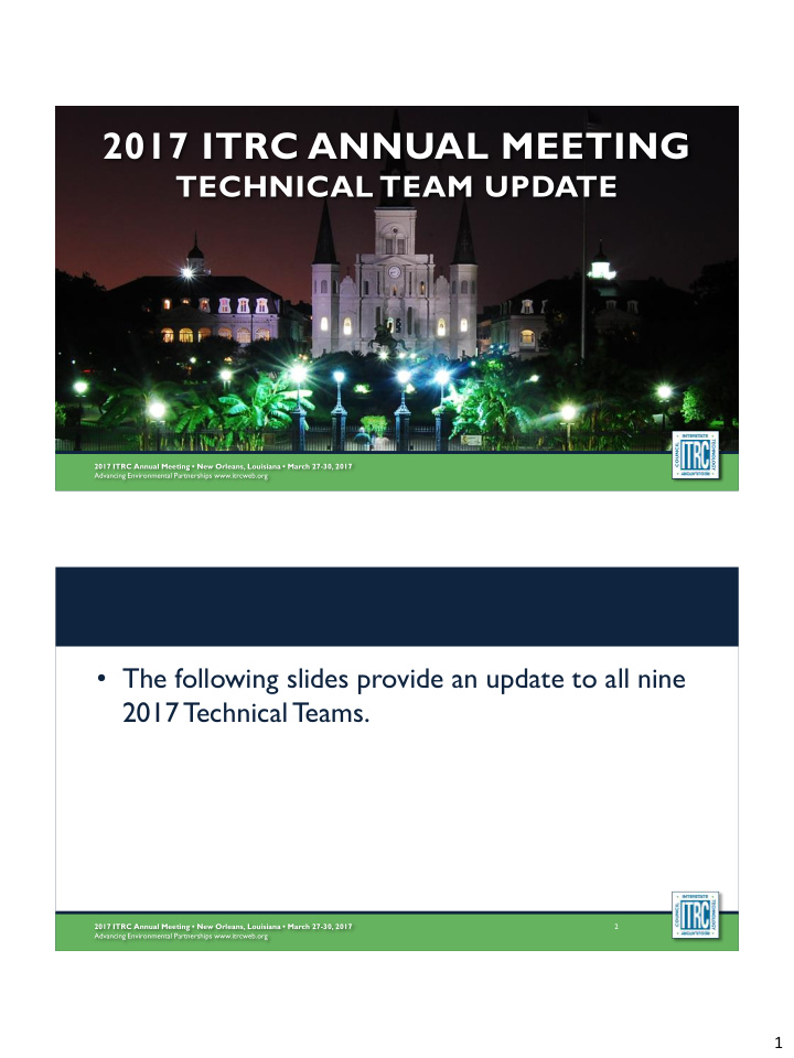 2017 itrc annual meeting
