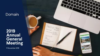 2019  Annual  General  Meeting  11 November 2019 3 Chairmans Address  Nick Falloon  2019 ANNUAL