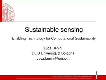 DEIS Universit di Bologna  Luca.benini@unibo.it  Ambient Intelligence Ambient Intelligence