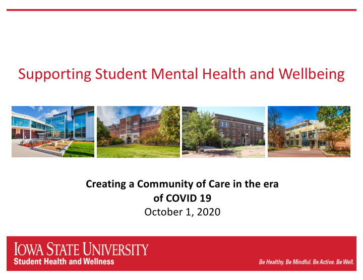 supporting student mental health and wellbeing