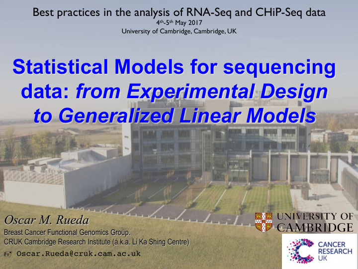 statistical models for sequencing data from experimental