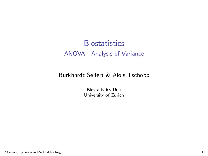 biostatistics