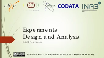 E  xpe rime nts  De sig n a nd Ana lysis  F  o tis E  . Pso mo po ulo s  CODAT  A-RDA Advanc e d