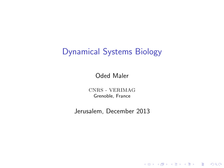 dynamical systems biology