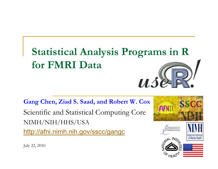 statistical analysis programs in r for fmri data