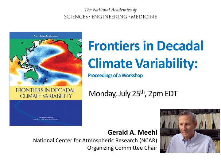 frontiers in decadal