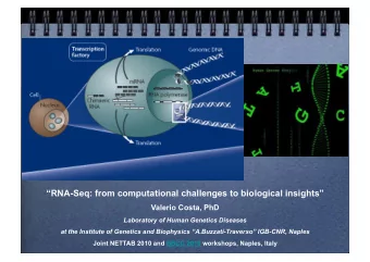 RNA-Seq: from computational challenges to biological insights Valerio Costa, PhD  Laboratory