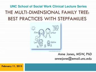 BEST PRACTICES WITH STEPFAMILIES  Anne Jones, MSW, PhD  annejone@email.unc.edu  February 11, 2013
