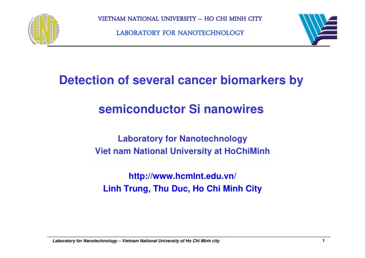 detection of several cancer biomarkers by semiconductor