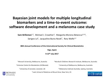 Bayesian joint models for multiple longitudinal  biomarkers and a time-to-event outcome:  software