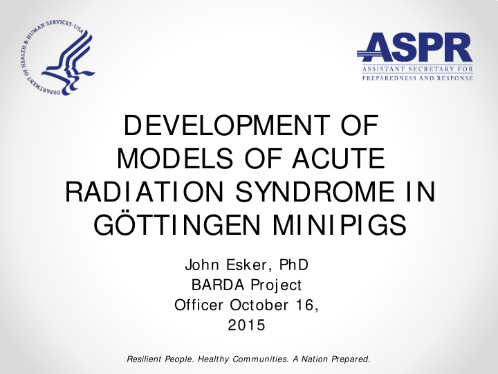 development of models of acute radiation syndrome in g