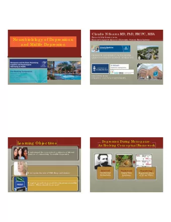 Ne uro b io lo lo g y o f De pre ssio o n  Re se a rc h suppo rt: Que e n s Unive rsity, Onta