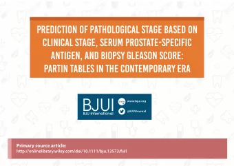 Prediction of pathological stage based on  clinical stage, serum prostate-specific  antigen, and