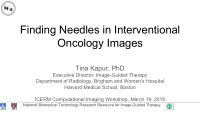 finding needles in interventional oncology images