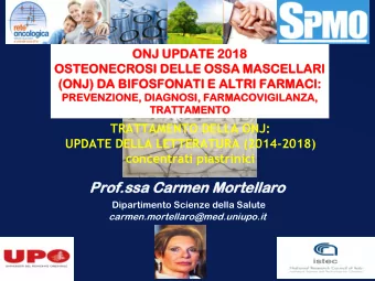 Prof.s  .ssa Carmen Mortellaro  aro  Dipartimento Scienze della Salute