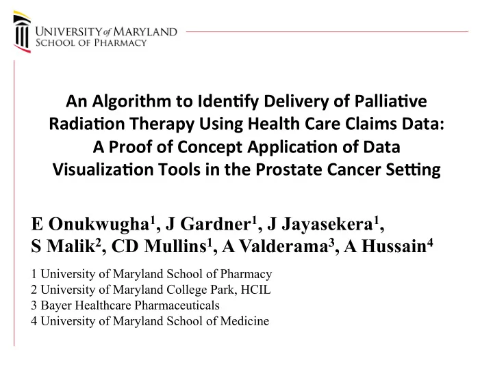 an algorithm to iden fy delivery of pallia ve radia on