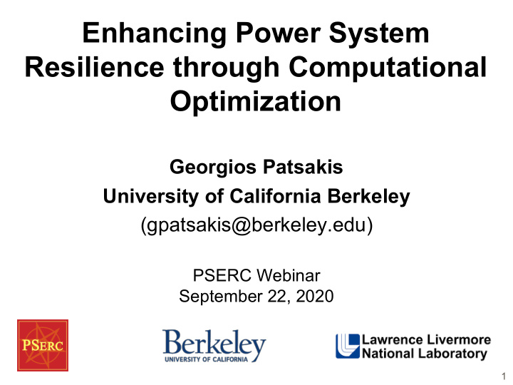enhancing power system resilience through computational
