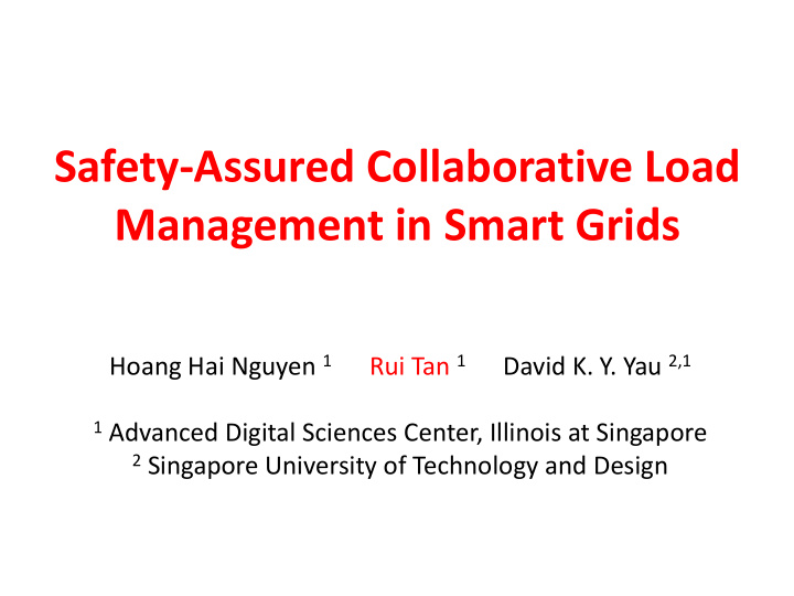 management in smart grids