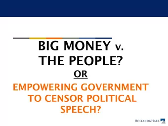 OPERATING ASSUMPTIONS  Freedom of speech is the indispensable  condition of nearly every