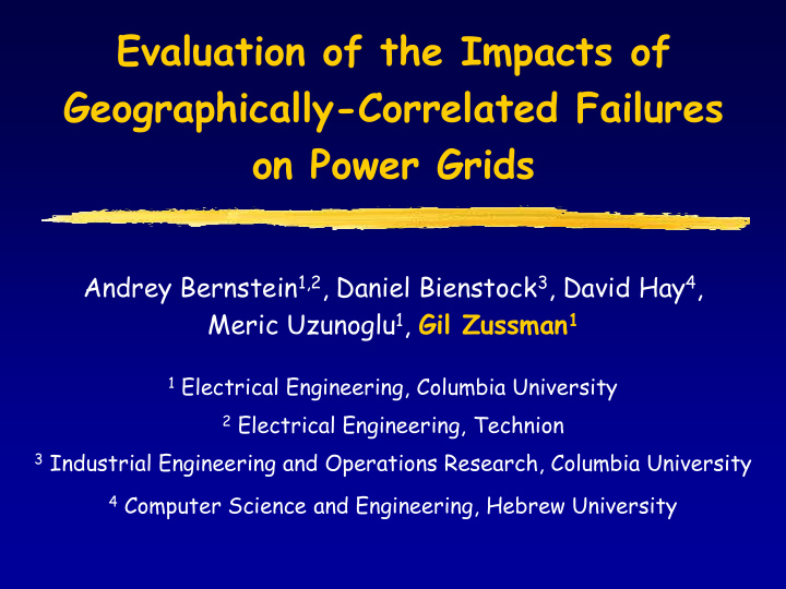 evaluation of the impacts of geographically correlated