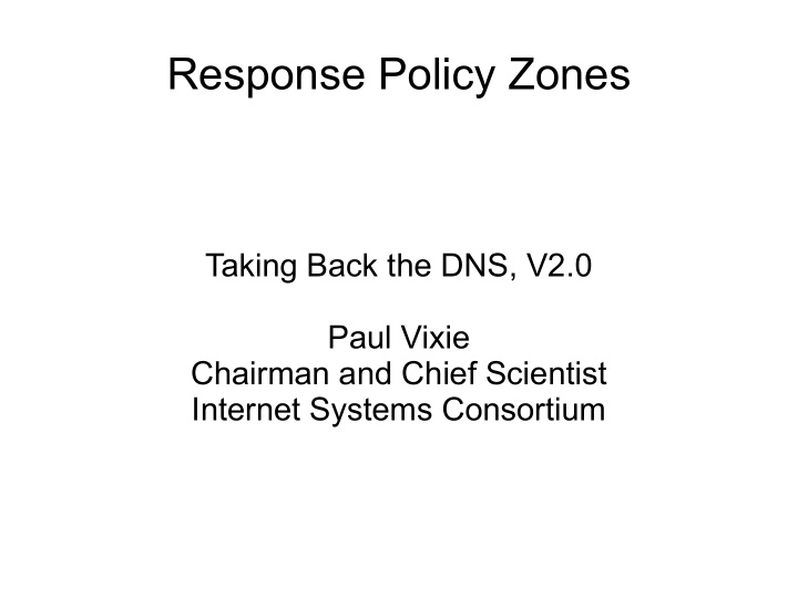 response policy zones