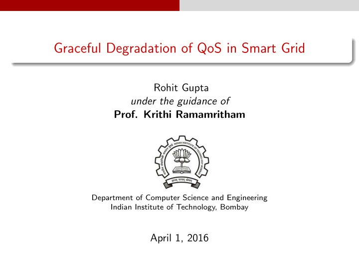 graceful degradation of qos in smart grid