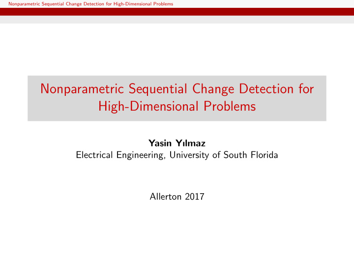 nonparametric sequential change detection for high