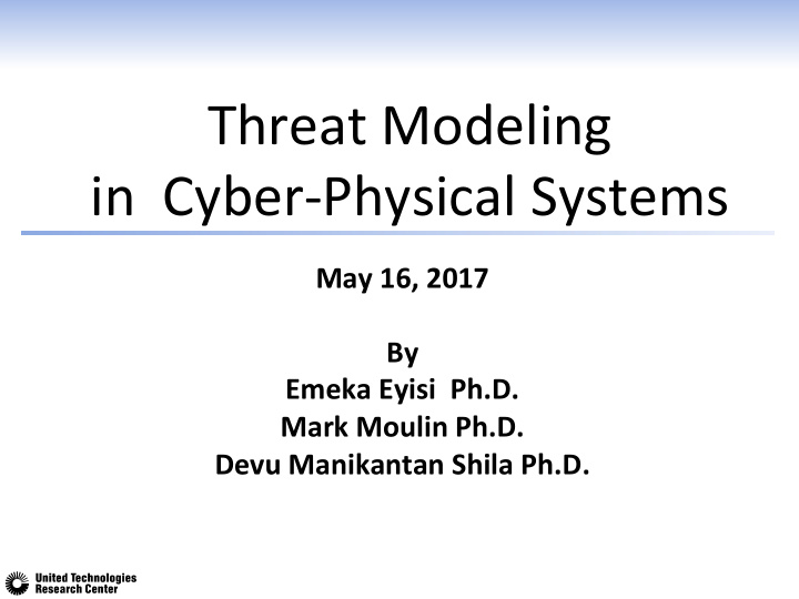 threat modeling in cyber physical systems