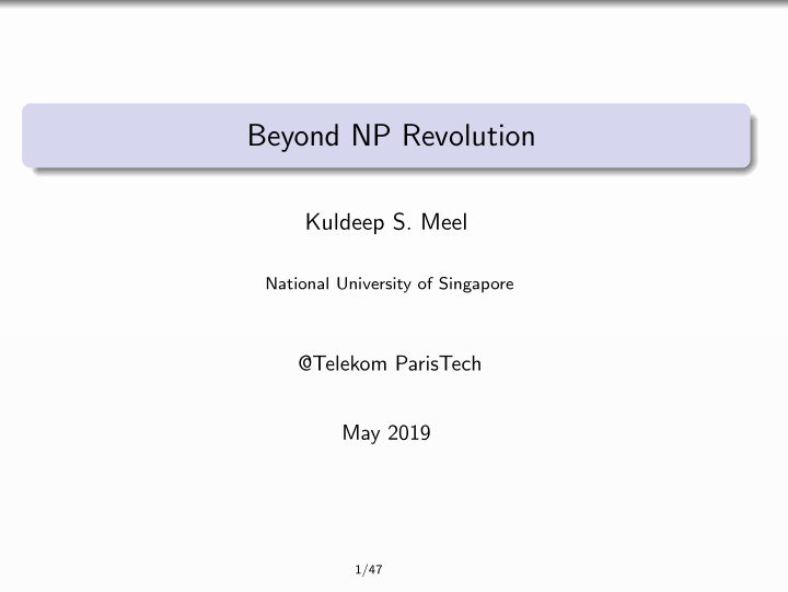 beyond np revolution