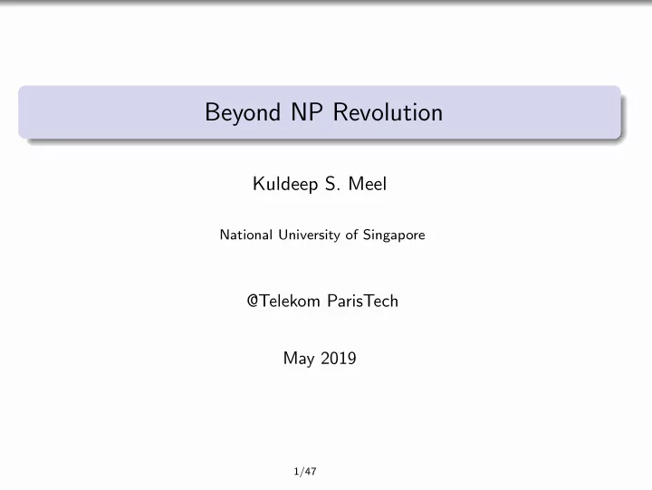 beyond np revolution