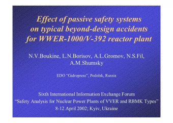 Effect of passive safety systems  on typical beyond-design accidents  for WWER-1000/V-392 reactor