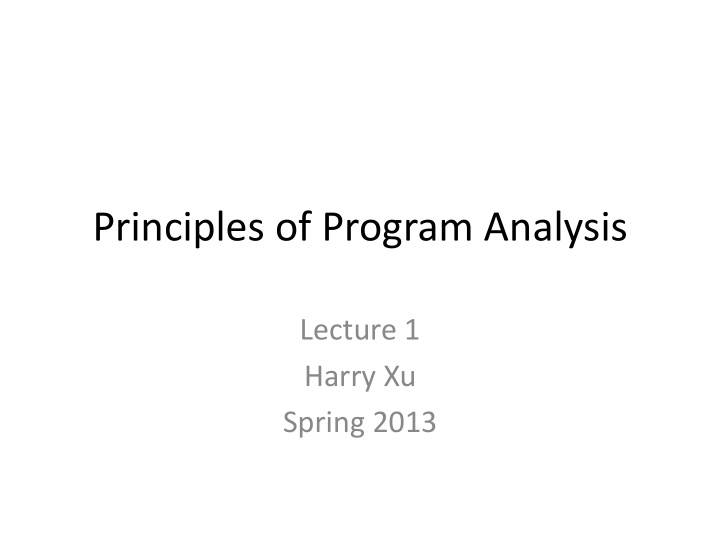 principles of program analysis