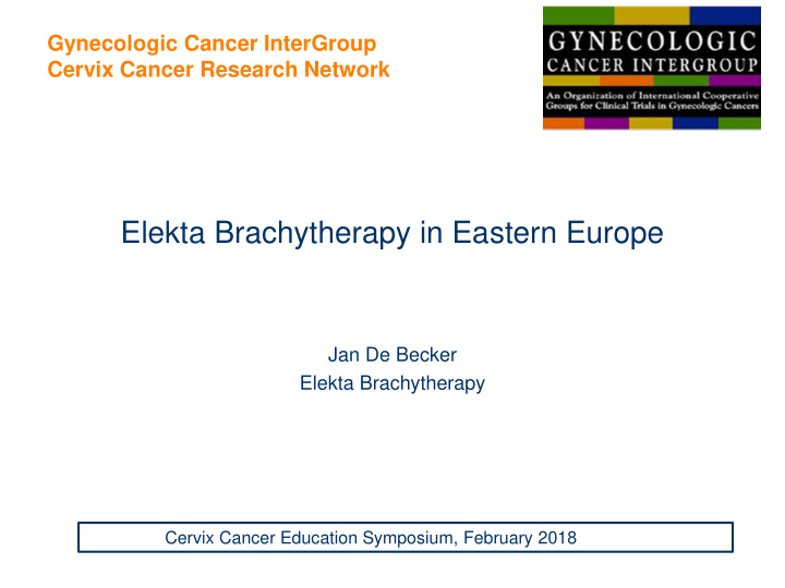 elekta brachytherapy in eastern europe