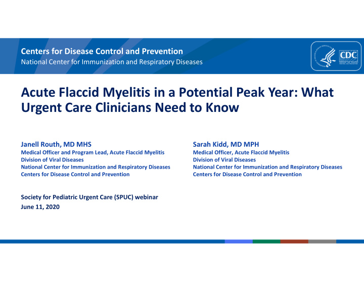 acute flaccid myelitis in a potential peak year what