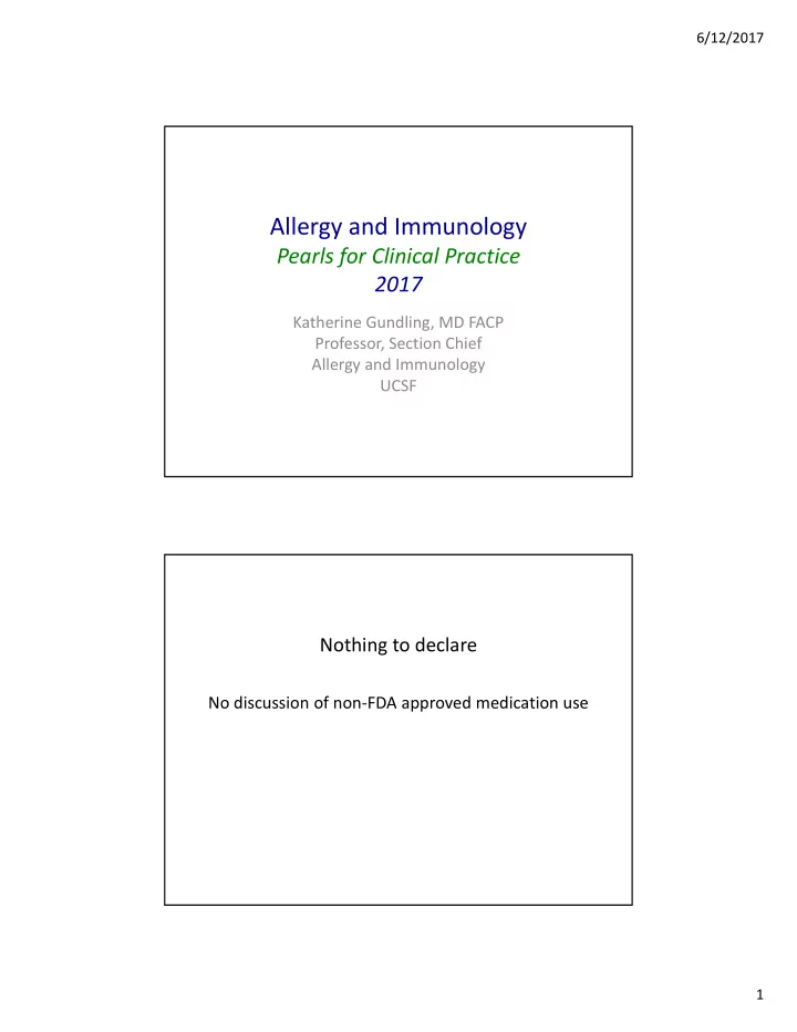 allergy and immunology