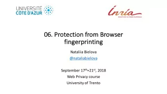 06.    Protect  ction    from    Browser      fi  fingerprinting  Nataliia