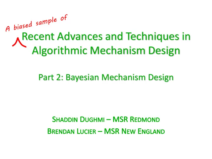 recent advances and techniques in