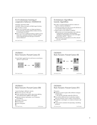 1 OLEMAS -  OLEMAS -   Agent Architecture  Learning algorithm (I)  Use of prototypical