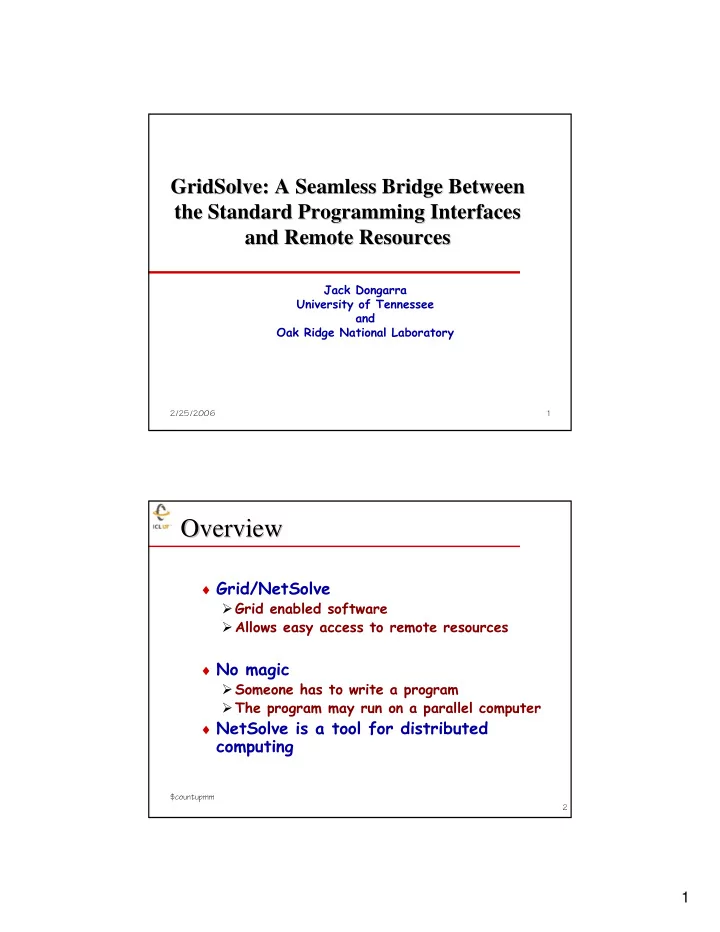 overview overview