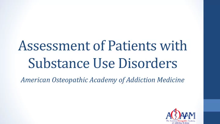 substance use disorders
