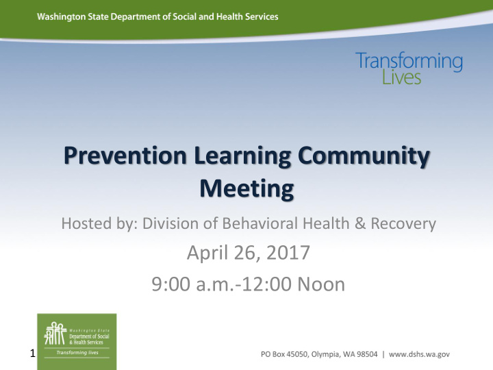 prevention learning community meeting