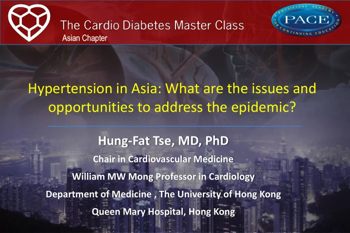 hypertension in asia what are the issues and