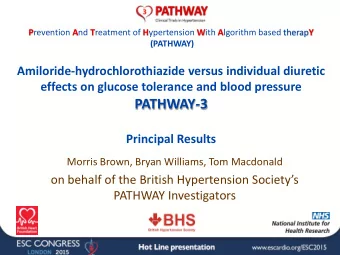 P revention A nd T reatment of H ypertension W ith A lgorithm based therap Y (PATHWAY)