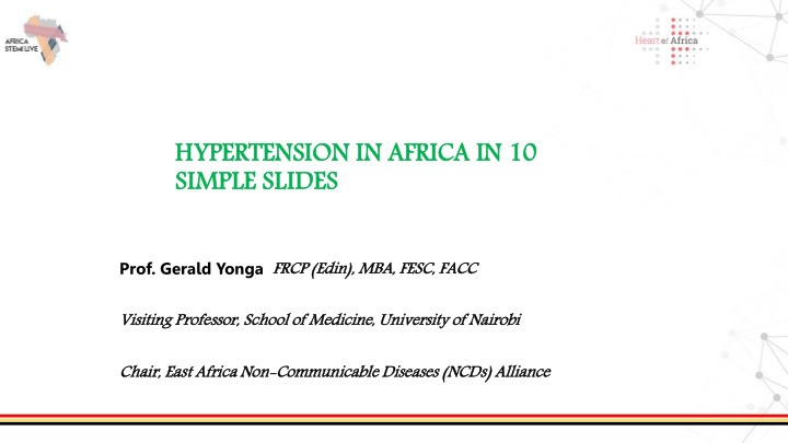 hypertens ertension ion in af africa ca in 10 10 simp