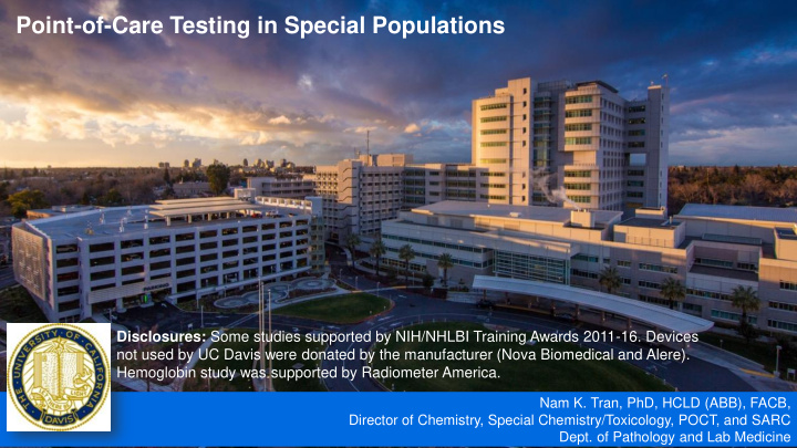 point of care testing in special populations