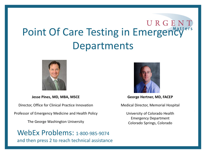 point of care testing in emergency
