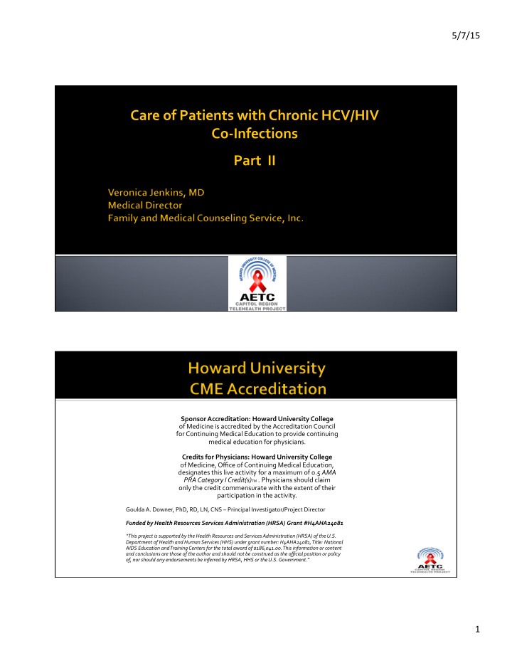 care of patients with chronic hcv hiv co infections part