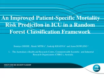 An Improved Patient-Specific Mortality  Risk Prediction in ICU in a Random  Forest Classification