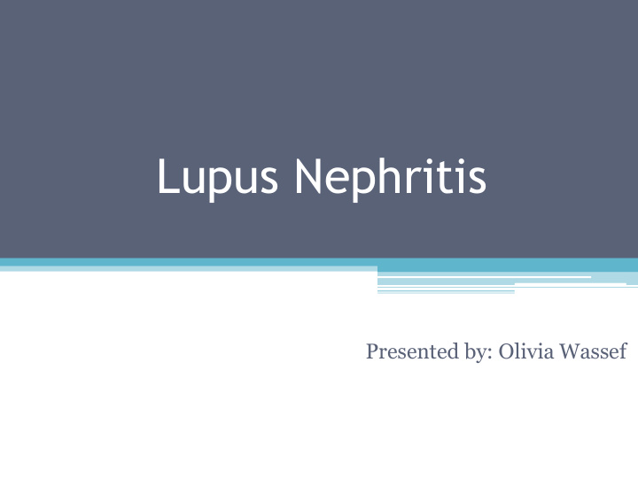 lupus nephritis