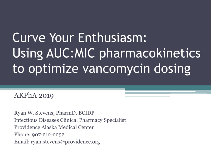curve your enthusiasm using auc mic pharmacokinetics to